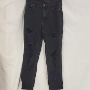 Aeropostale, high rise Mom Jean black destroyed size 2
